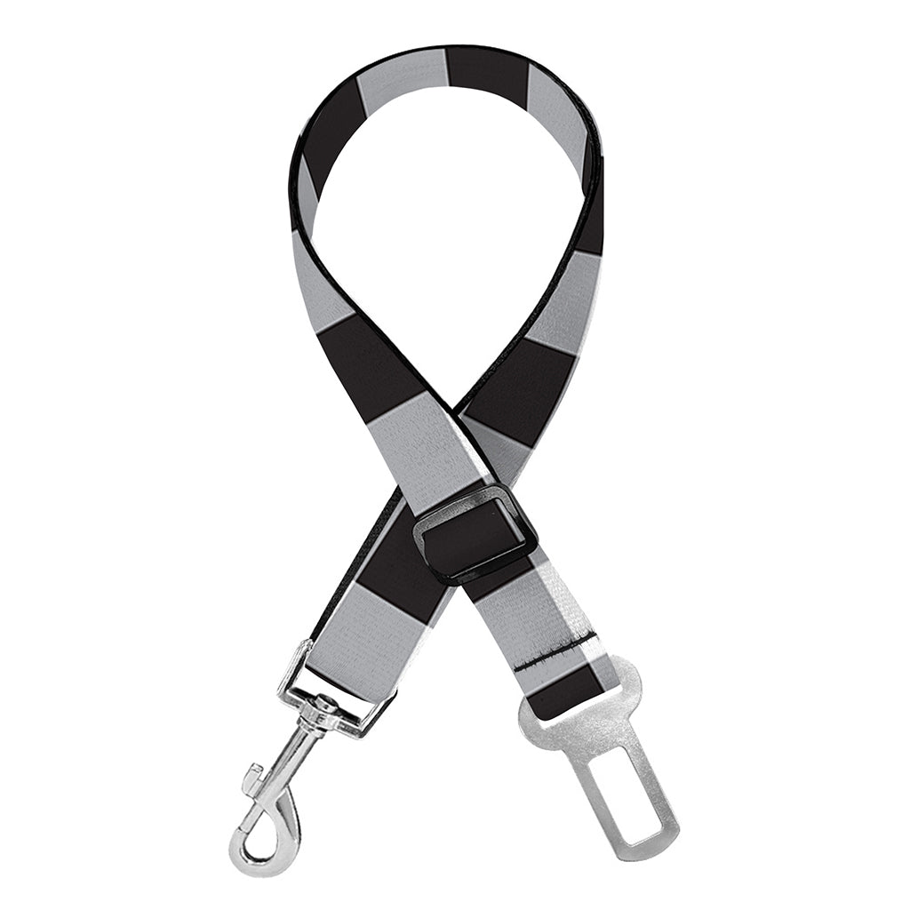 Black And White Check Pattern Print Dog Seat Belt
