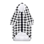Black And White Check Pattern Print Dog Zip Up Hoodie