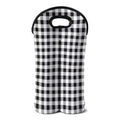 Black And White Check Pattern Print Double Neoprene Wine Tote