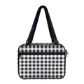 Black And White Check Pattern Print Double Strap Bible Bag