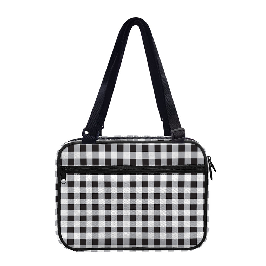 Black And White Check Pattern Print Double Strap Bible Bag