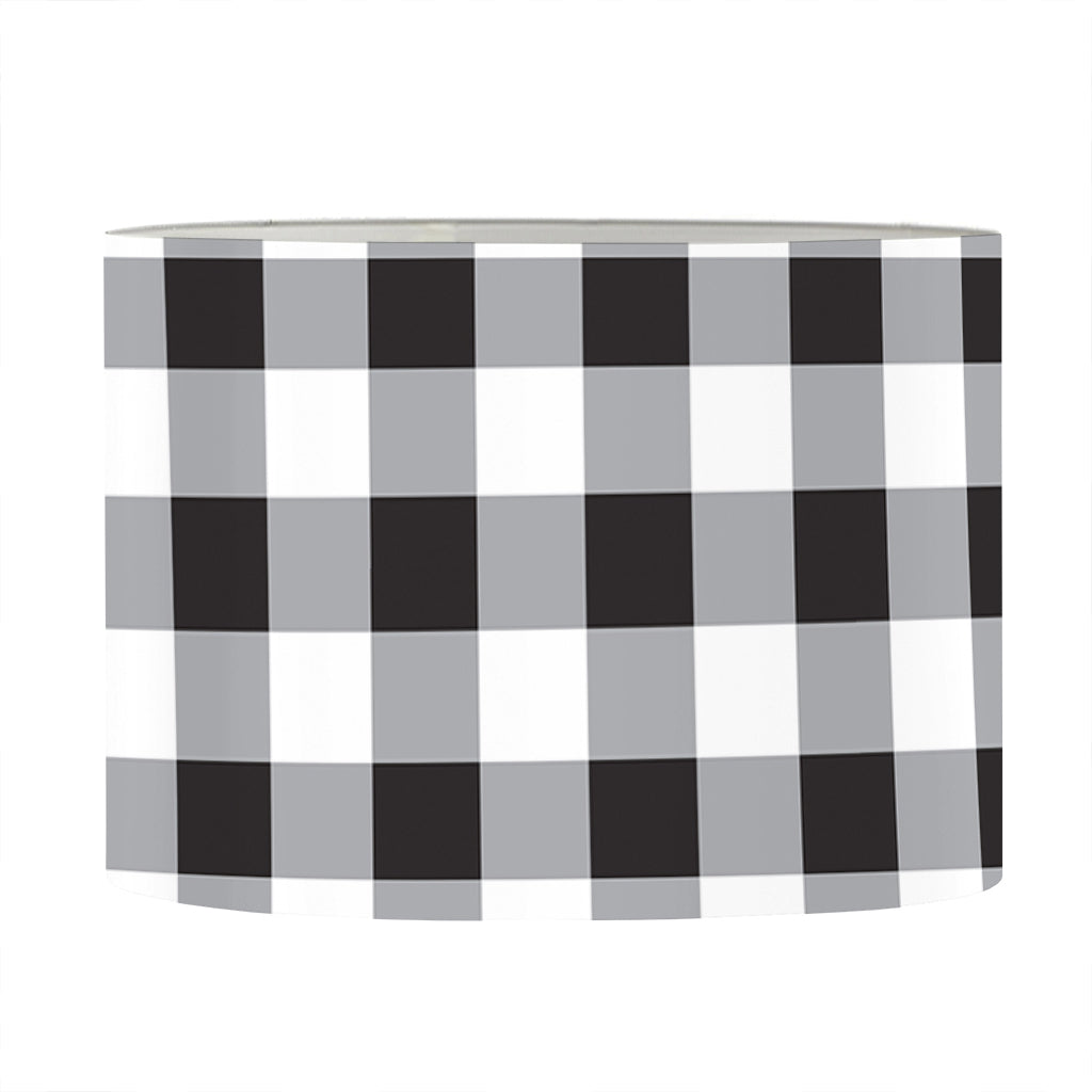 Black And White Check Pattern Print Drum Lamp Shade