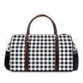 Black And White Check Pattern Print Duffel Bag