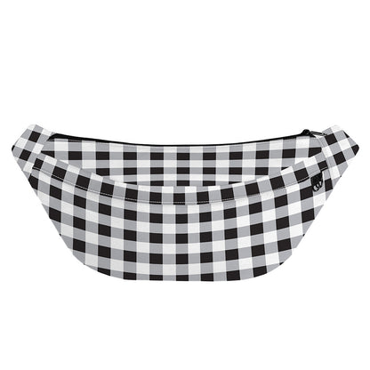 Black And White Check Pattern Print Fanny Pack