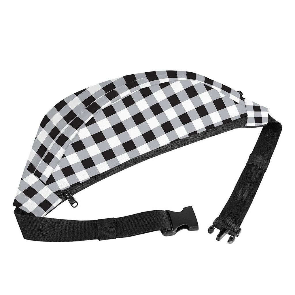 Black And White Check Pattern Print Fanny Pack