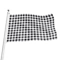 Black And White Check Pattern Print Flag