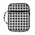 Black And White Check Pattern Print Front Pocket Bible Bag