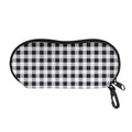 Black And White Check Pattern Print Glasses Case