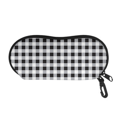 Black And White Check Pattern Print Glasses Case