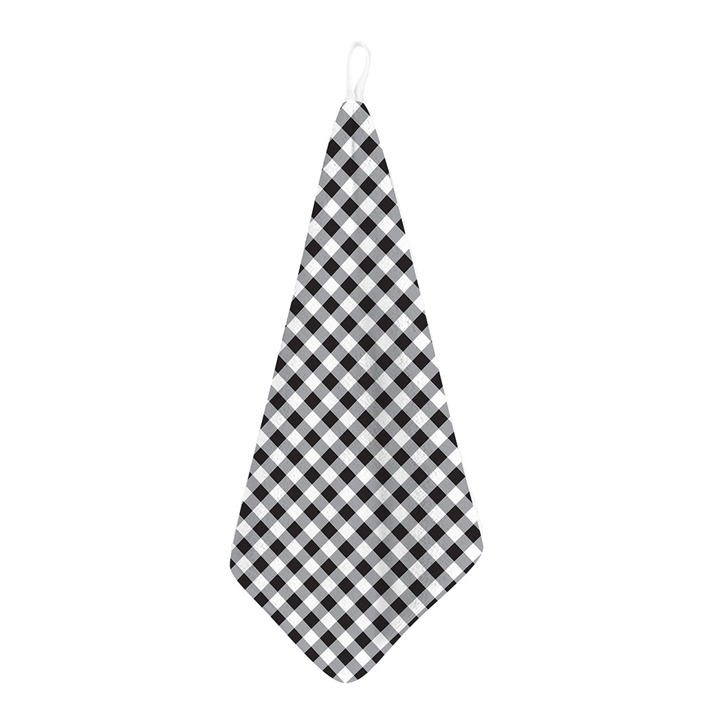 Black And White Check Pattern Print Hand Towel