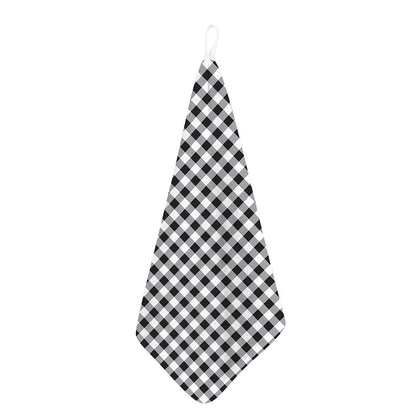 Black And White Check Pattern Print Hand Towel
