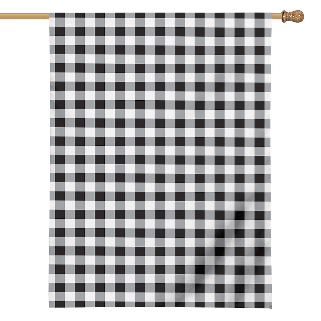 Black And White Check Pattern Print House Flag