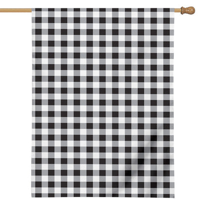 Black And White Check Pattern Print House Flag