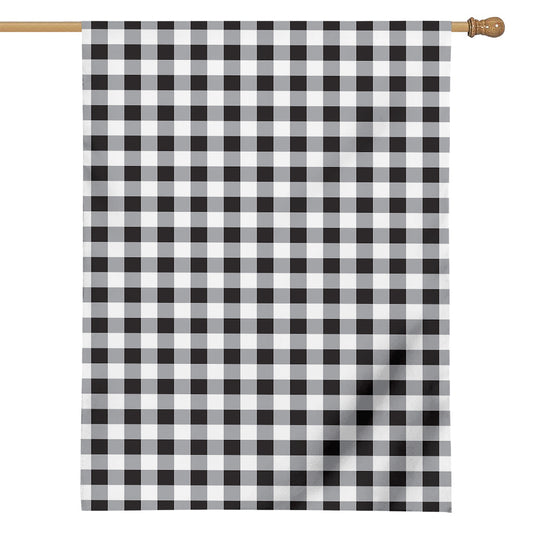 Black And White Check Pattern Print House Flag