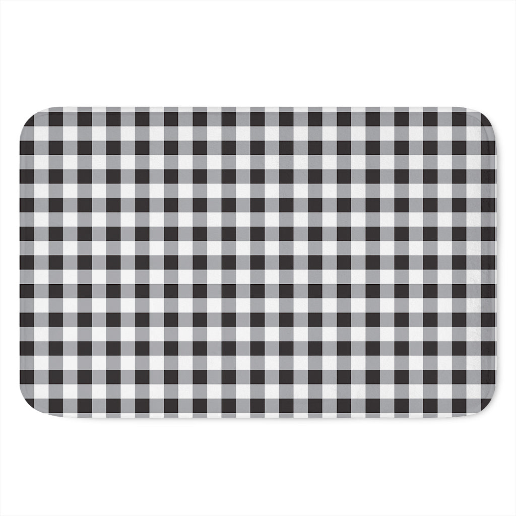 Black And White Check Pattern Print Indoor Door Mat