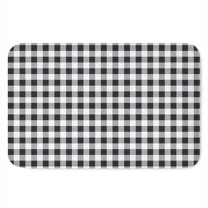 Black And White Check Pattern Print Indoor Door Mat
