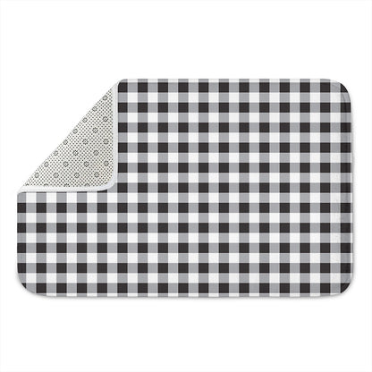 Black And White Check Pattern Print Indoor Door Mat