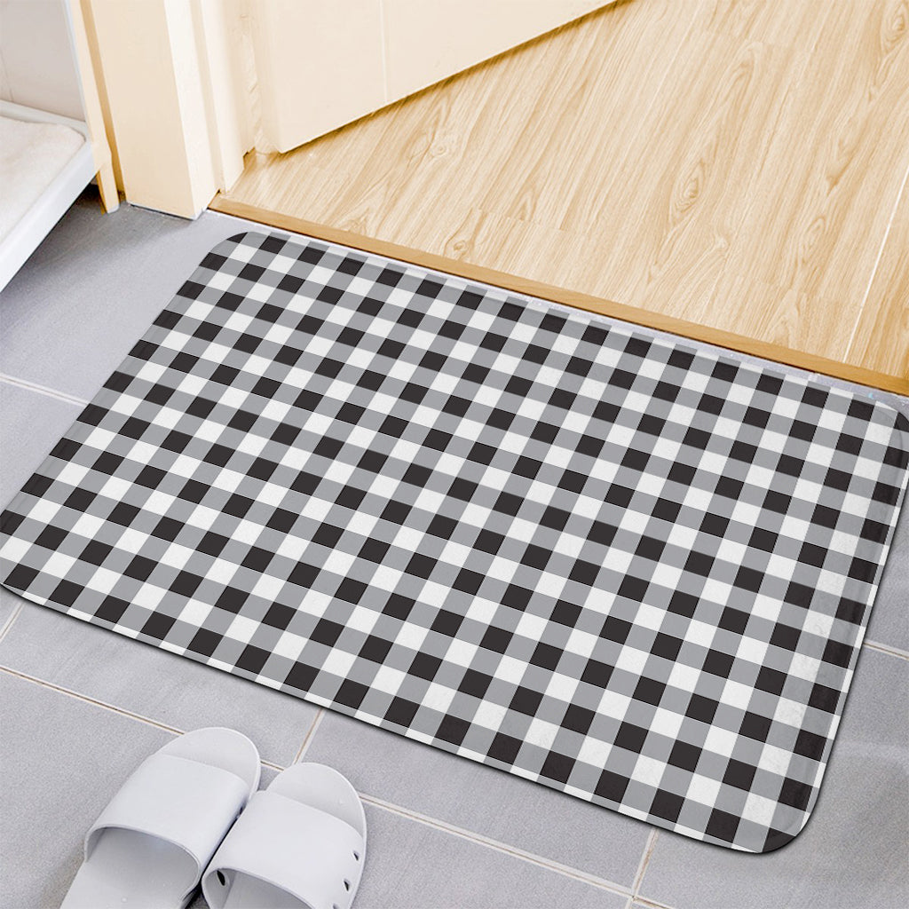 Black And White Check Pattern Print Indoor Door Mat