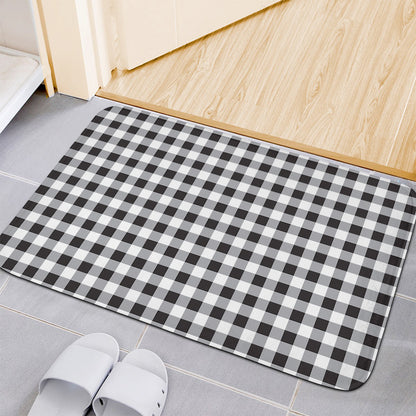 Black And White Check Pattern Print Indoor Door Mat