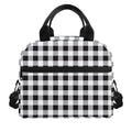 Black And White Check Pattern Print Insulated Lunch Bag