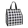 Black And White Check Pattern Print Insulated Lunch Tote