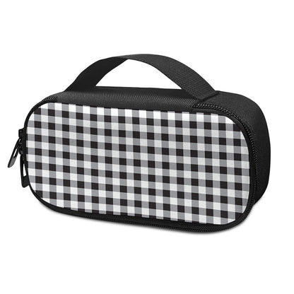 Black And White Check Pattern Print Insulin Cooler Travel Case