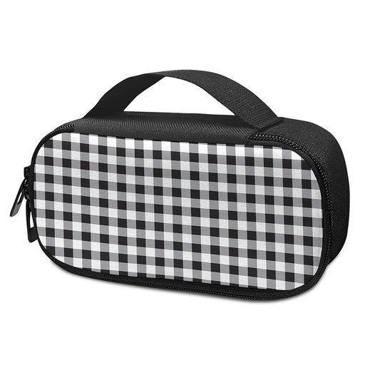 Black And White Check Pattern Print Insulin Cooler Travel Case