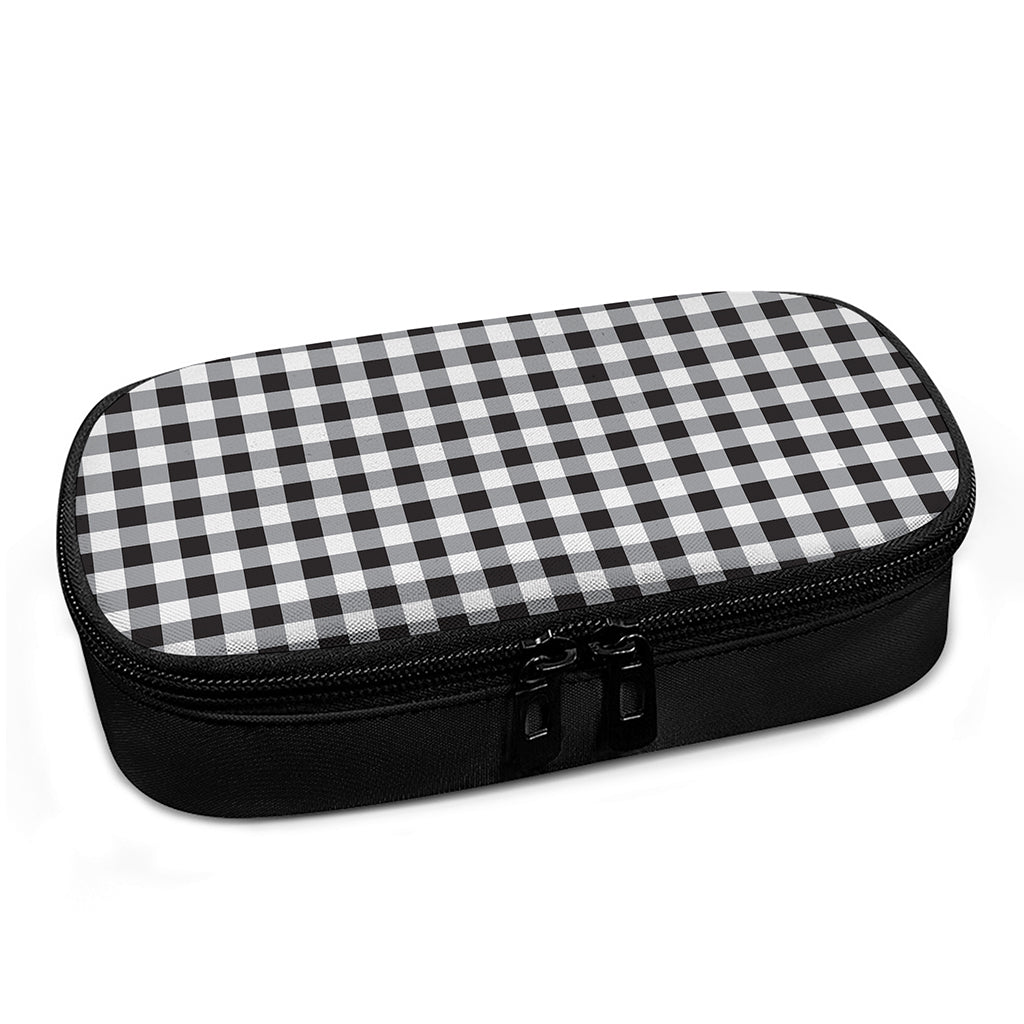 Black And White Check Pattern Print Insulin Cooler Travel Case