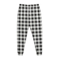 Black And White Check Pattern Print Jogger Pants