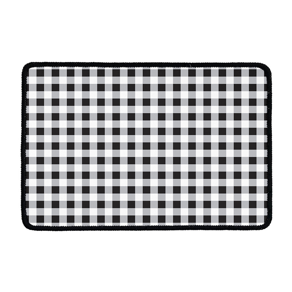 Black And White Check Pattern Print Kitchen Mat