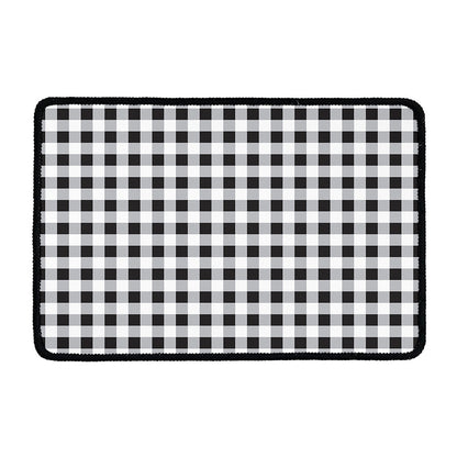 Black And White Check Pattern Print Kitchen Mat
