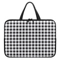 Black And White Check Pattern Print Laptop Sleeve With Handle