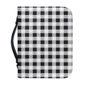 Black And White Check Pattern Print Leather Bible Cover