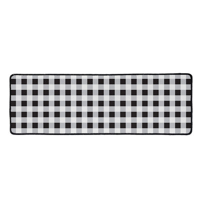 Black And White Check Pattern Print Long Kitchen Mat