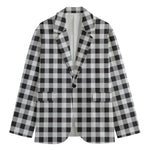 Black And White Check Pattern Print Men's Blazer