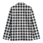 Black And White Check Pattern Print Men's Blazer