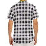 Black And White Check Pattern Print Men's Deep V-Neck Shirt