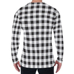 Black And White Check Pattern Print Men's Long Sleeve T-Shirt