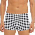 Black And White Check Pattern Print Men's Short Boxer Briefs