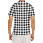 Black And White Check Pattern Print Men's Short Sleeve Rash Guard