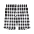 Black And White Check Pattern Print Men's Athletic Shorts