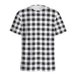 Black And White Check Pattern Print Men's Sports T-Shirt