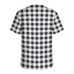 Black And White Check Pattern Print Men's Sports T-Shirt