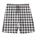 Black And White Check Pattern Print Men's Swim Trunks