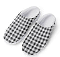 Black And White Check Pattern Print Mesh Casual Shoes