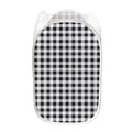 Black And White Check Pattern Print Mesh Laundry Hamper