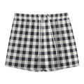 Black And White Check Pattern Print Mesh Shorts