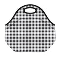 Black And White Check Pattern Print Neoprene Lunch Bag