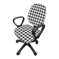 Black And White Check Pattern Print Office Chair Cover