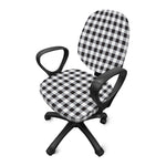 Black And White Check Pattern Print Office Chair Cover